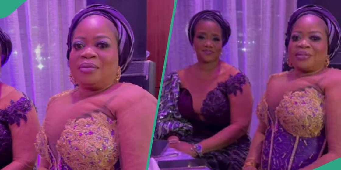 Woman rocks tight purple dress Woman rocks tight purple dress