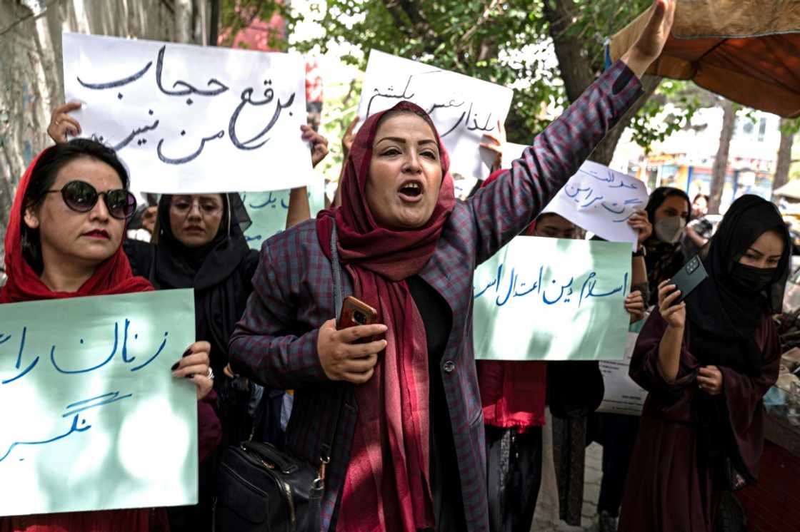 Small protests are also continuing in Afghanistan, after the Taliban returned to power in August 2021 Small protests are also continuing in Afghanistan, after the Taliban returned to power in August 2021