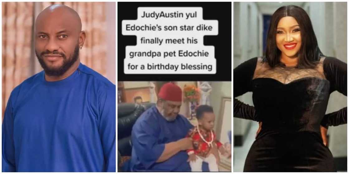 Yul Edochie / Pete Edochie with grandson / Judy Austin