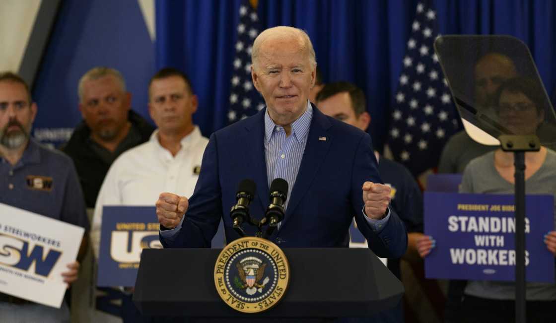 President Joe Biden in April unveiled steel tariffs at the United Steel Workers Headquarters in Pittsburgh after receiving the union's endorsement the prior month President Joe Biden in April unveiled steel tariffs at the United Steel Workers Headquarters in Pittsburgh after receiving the union's endorsement the prior month
