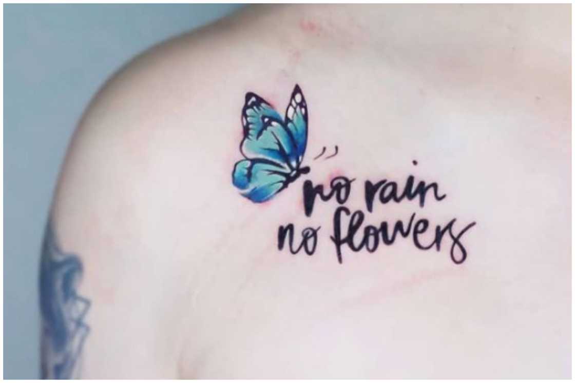 No rain, no flowers tattoo No rain, no flowers tattoo