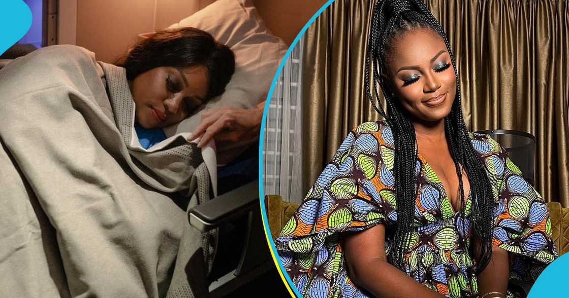 Yvonne Nelson sleeps on plane Yvonne Nelson sleeps on plane