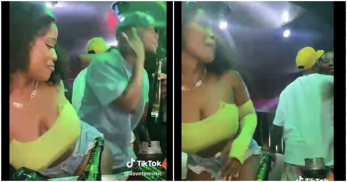 Man flees from lady in club Man flees from lady in club
