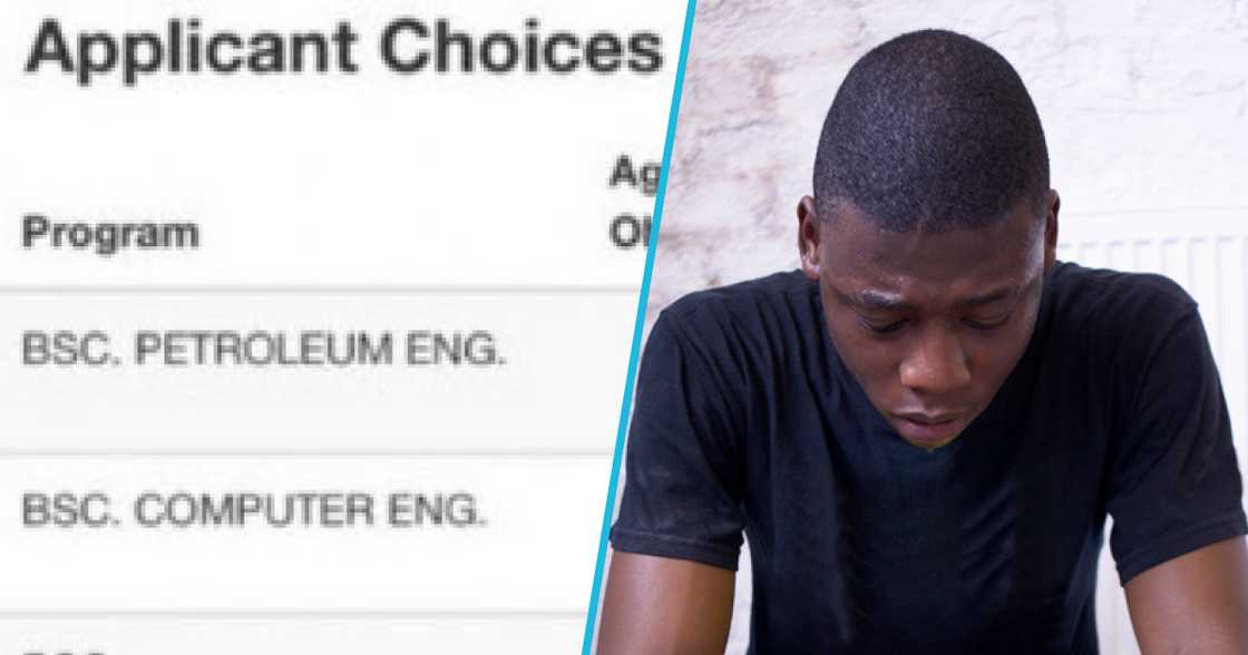 Photo as KNUST final-year student laments after university rejected his brother. Photo as KNUST final-year student laments after university rejected his brother.