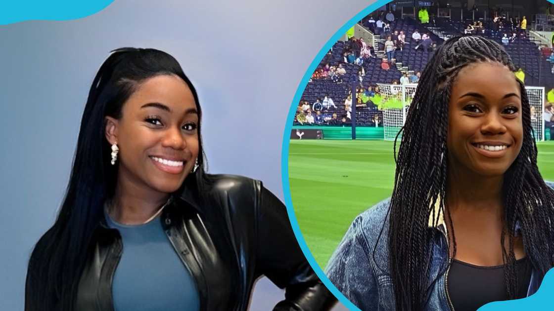 Shannon Phillips is in a room (L). She is at the centre of a field (R) Shannon Phillips is in a room (L). She is at the centre of a field (R)