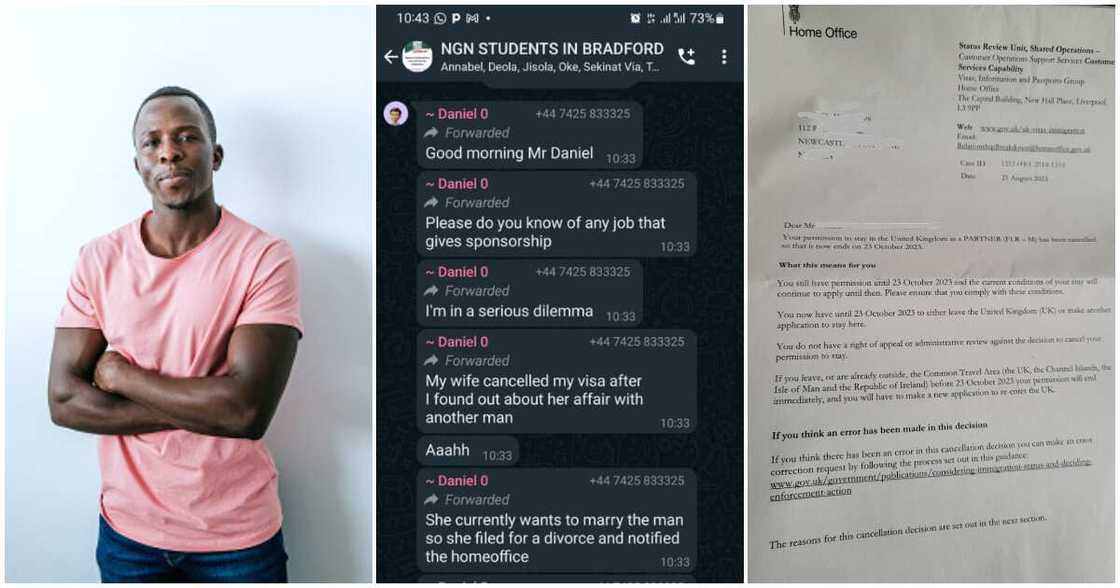 Nigerian man in UK, cheating wife, dependent visa