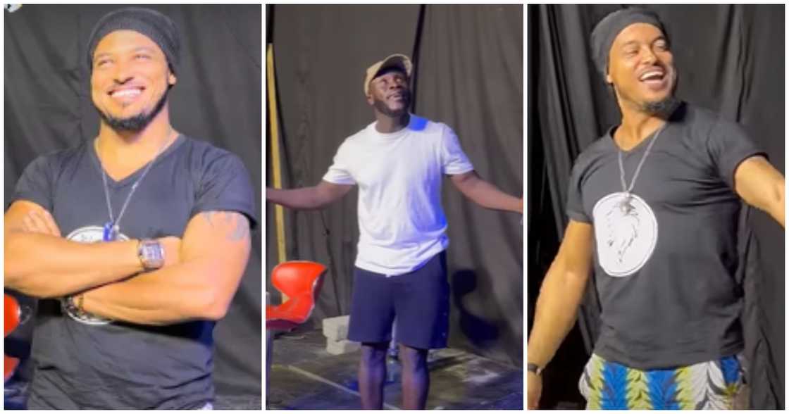 Van Vicker and Dr Likee act on set together Van Vicker and Dr Likee act on set together