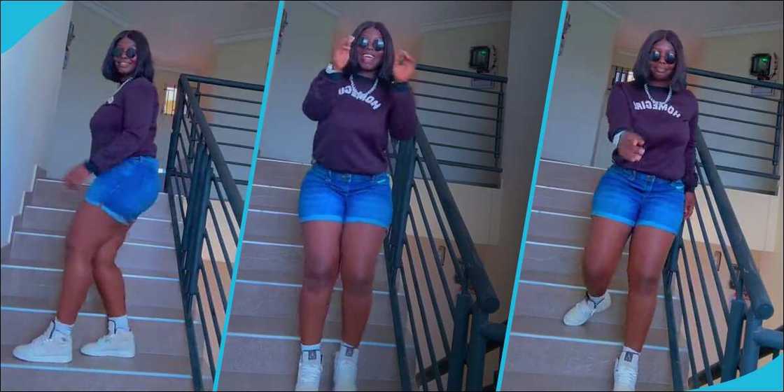 Felicia Osei flaunts curves in jeans shorts