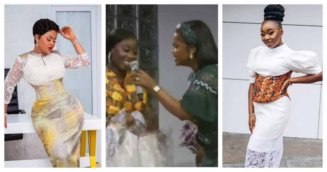 Nana Ama McBrown gives one lucky Onua Showtime studio audience her expensive dress Nana Ama McBrown gives one lucky Onua Showtime studio audience her expensive dress