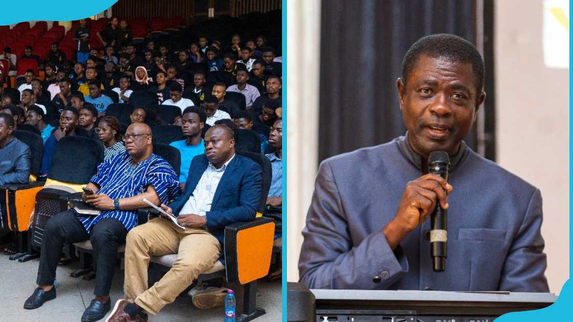 KNUST faculty and staff at the auditorium for an event KNUST faculty and staff at the auditorium for an event