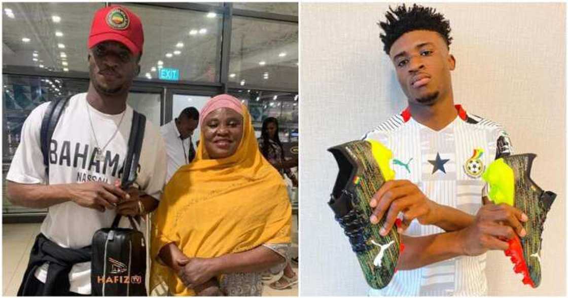 Mohammed Kudus poses with his doting mom in a photo.