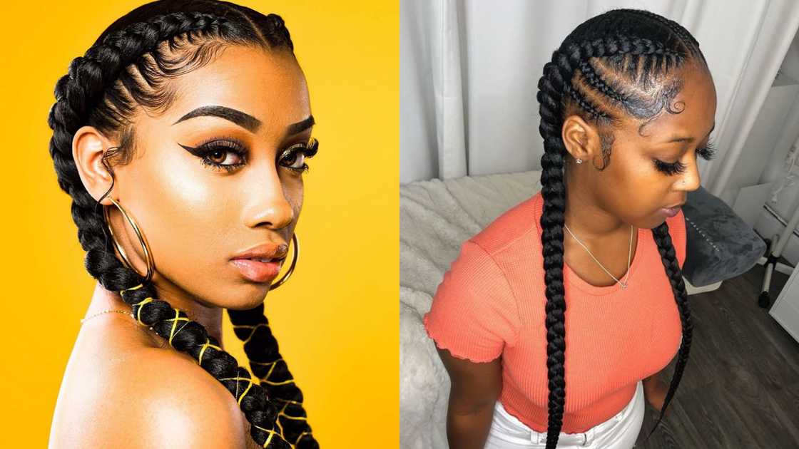 Black stunning stiched braids hairstyles