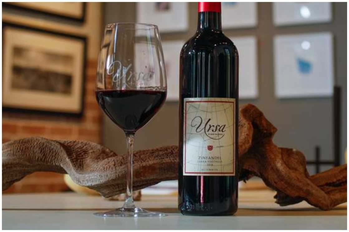 Zinfandel glass with some wine in it. Zinfandel glass with some wine in it.