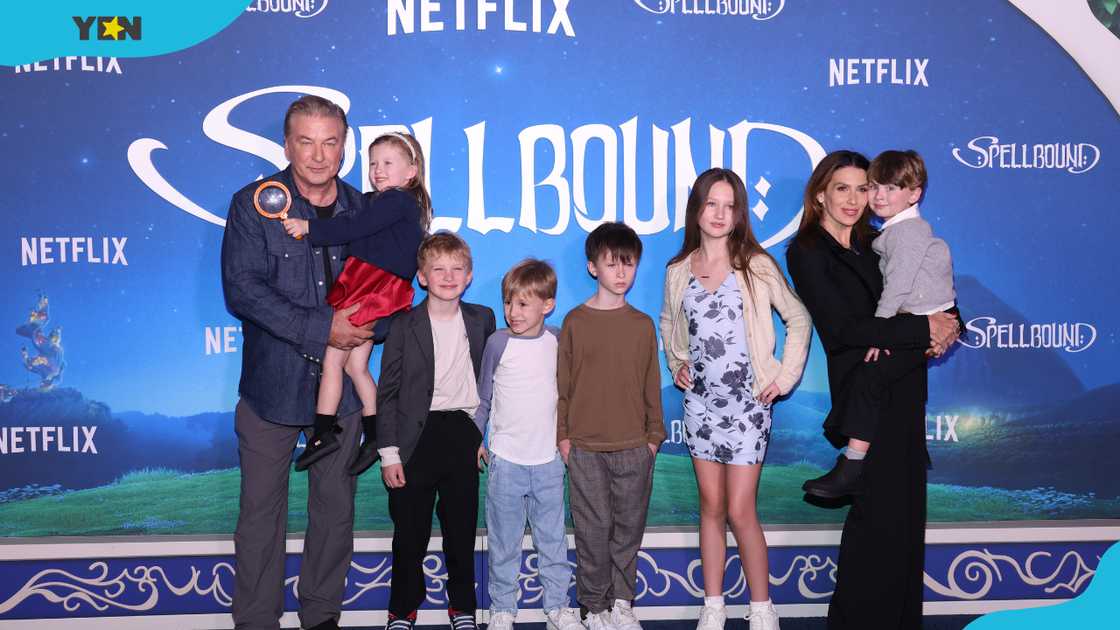 Alec, Hilaria Baldwin and six of their eight children. Alec, Hilaria Baldwin and six of their eight children.