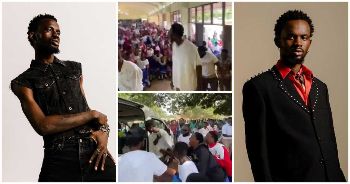 Black Sherif Storms Tamasco, Thrills Students With Surprise Performance, Receives Massive Welcome Black Sherif Storms Tamasco, Thrills Students With Surprise Performance, Receives Massive Welcome