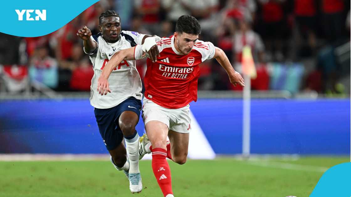 Mohammed Kudus, Arsenal, Herbalgy Trophy, Declan Rice, Tottenham Hotspur. Mohammed Kudus, Arsenal, Herbalgy Trophy, Declan Rice, Tottenham Hotspur.