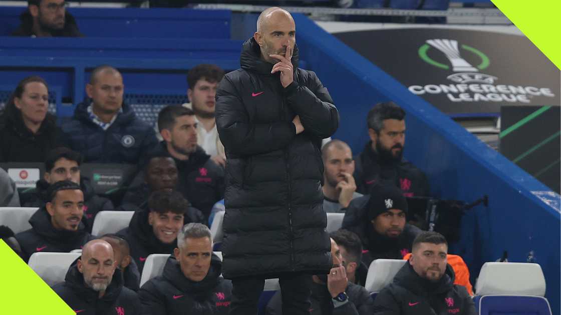 Enzo Maresca, Chelsea, Noah FC, Stamford Bridge, London, England, UEFA Europa Conference League. Enzo Maresca, Chelsea, Noah FC, Stamford Bridge, London, England, UEFA Europa Conference League.