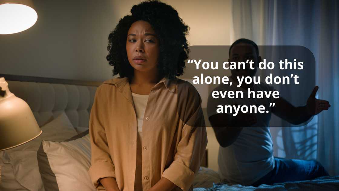 A couple is arguing A couple is arguing