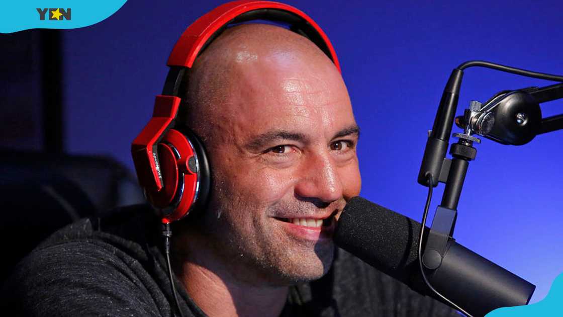 Joe Rogan during a podcast session Joe Rogan during a podcast session