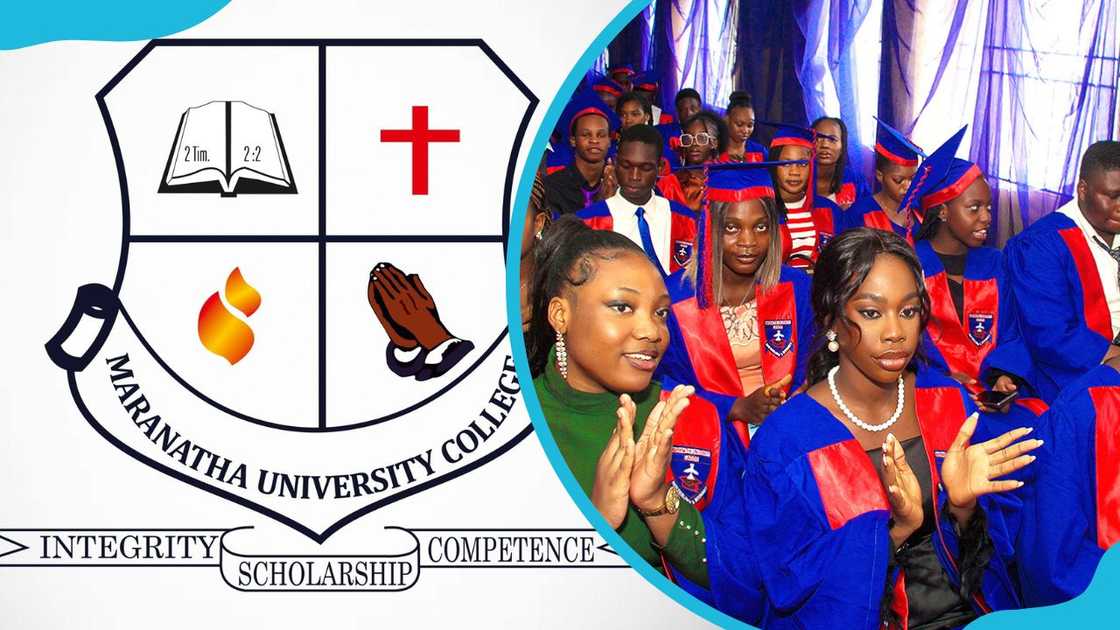 Maranatha University College logo and graduands Maranatha University College logo and graduands