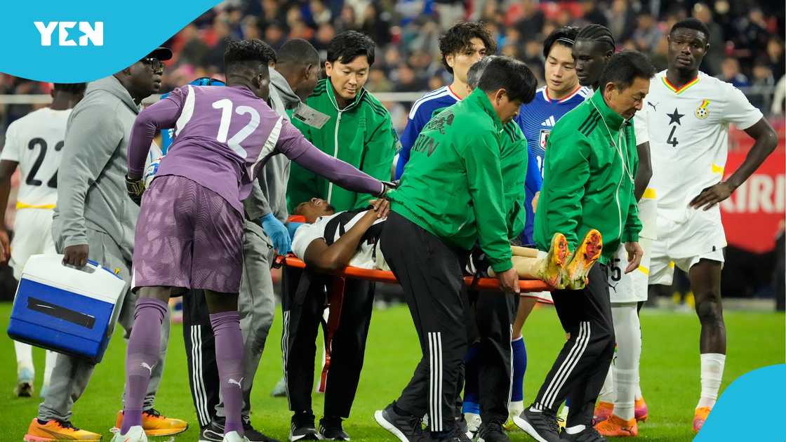 Abu Francis, Abu Francis' injury, Otto Addo gives grim update on Francis, Addo delivers sad upate on Francis, Japan defeats Ghana, Setback for Black Stars, Black Stars. Abu Francis, Abu Francis' injury, Otto Addo gives grim update on Francis, Addo delivers sad upate on Francis, Japan defeats Ghana, Setback for Black Stars, Black Stars.