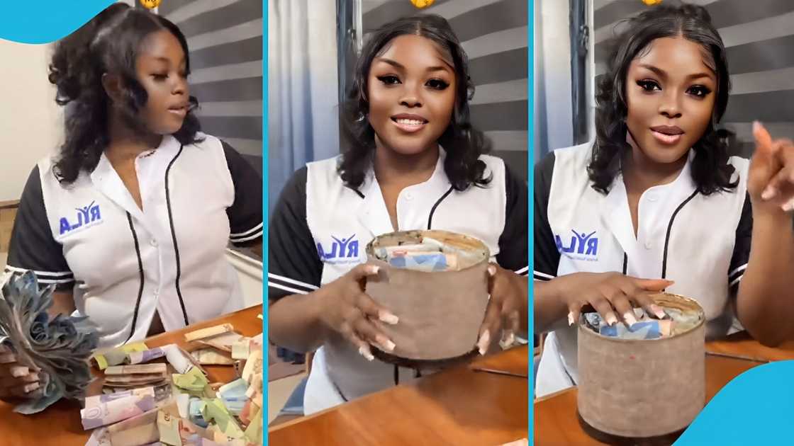 Ghanaian lady, saves, National Service Personnel, flaunts, money Ghanaian lady, saves, National Service Personnel, flaunts, money