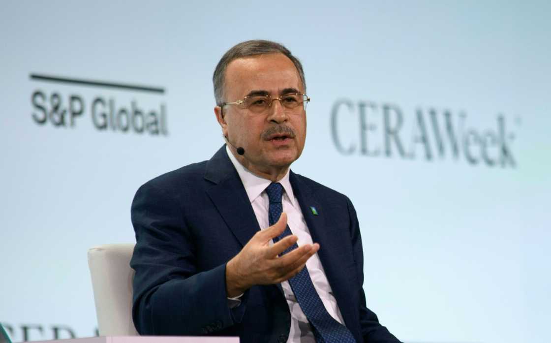 Saudi Aramco President & CEO Amin Nasser speaks during the CERAWeek oil summit in Houston, Texas Saudi Aramco President & CEO Amin Nasser speaks during the CERAWeek oil summit in Houston, Texas