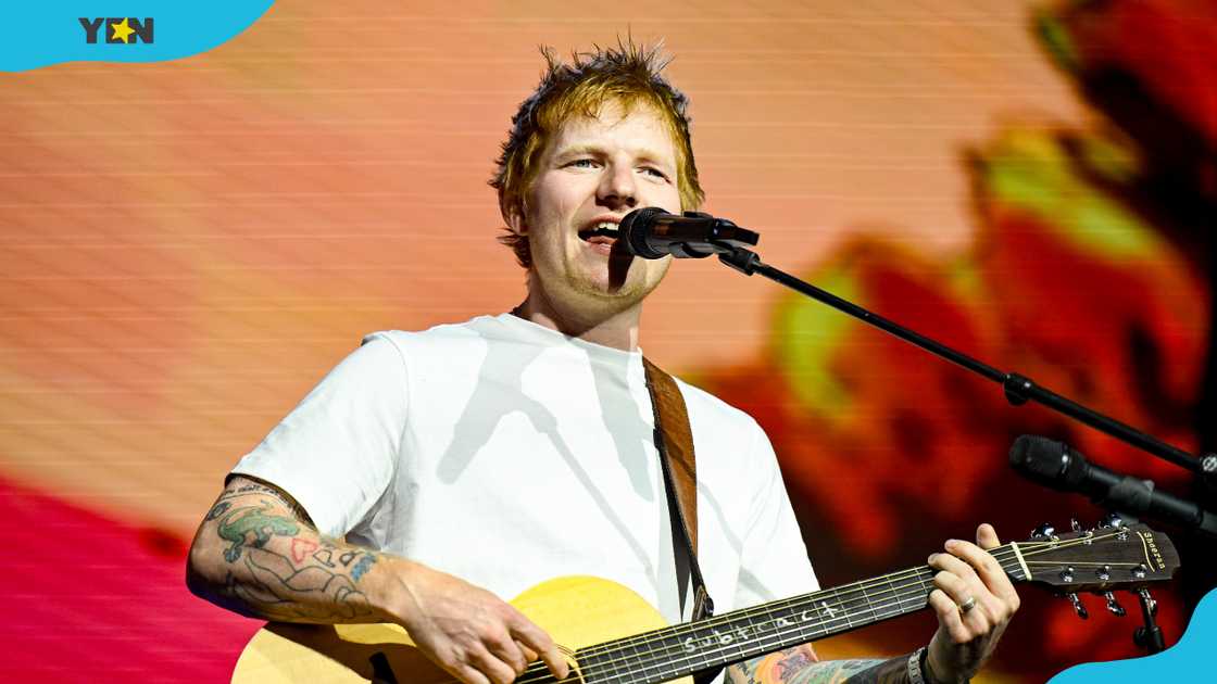 Ed Sheeran performs onstage at the 2025 Coachella Valley Music and Arts Festival. Ed Sheeran performs onstage at the 2025 Coachella Valley Music and Arts Festival.