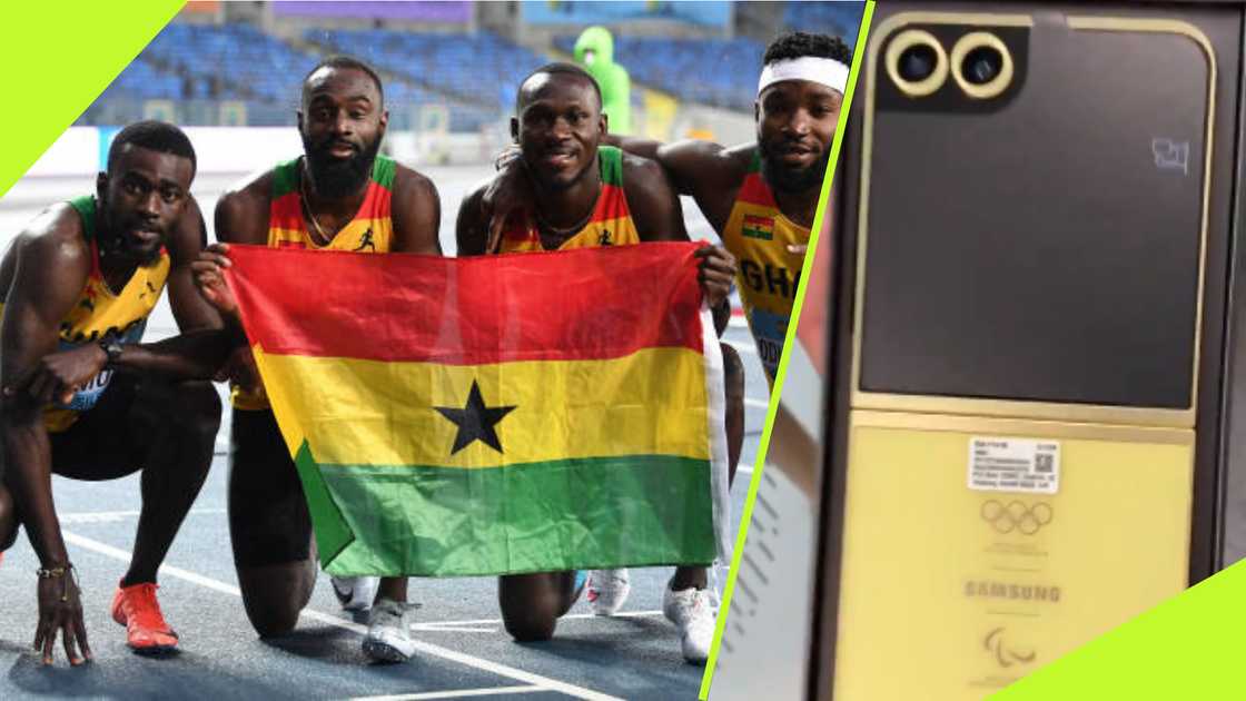 Ghana's 4X100 team at the world championship.