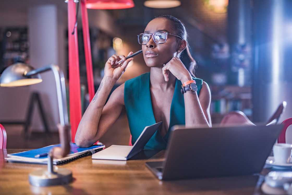 A school principle in office A school principle in office