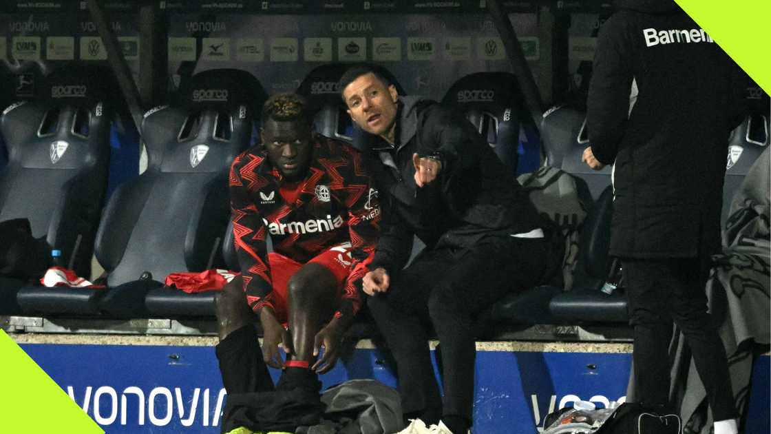 Victor Boniface, Xabi Alonso, Bayer Leverkusen, VfL Bochum, Germany. Victor Boniface, Xabi Alonso, Bayer Leverkusen, VfL Bochum, Germany.