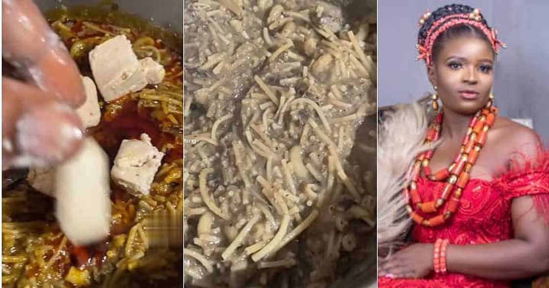 New bride cooks spaghetti and beans, video, in-laws, first time