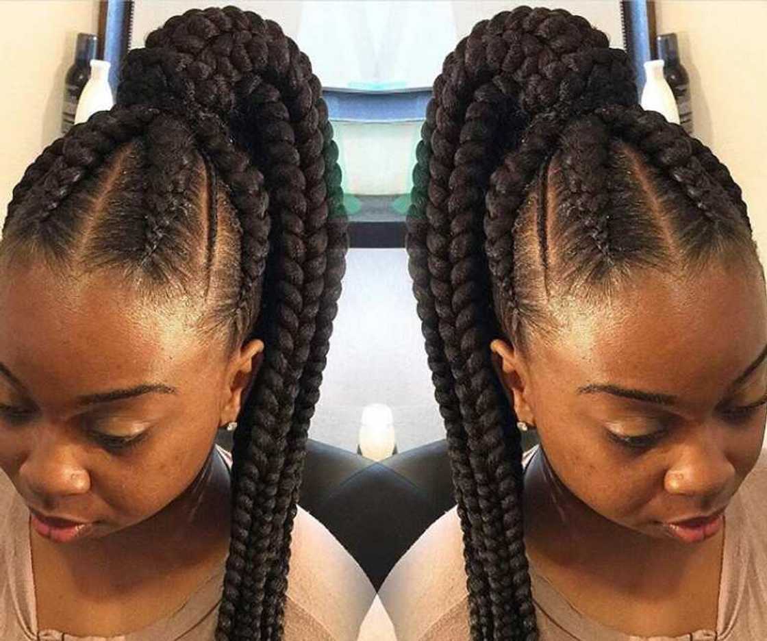 Ghana braids ponytail styles