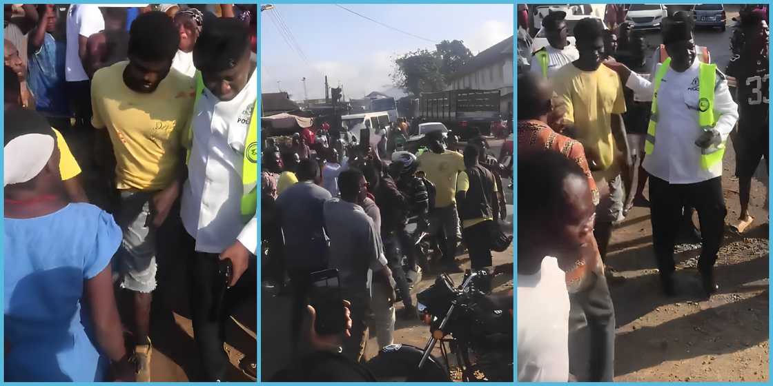 People of Nsawam rejoice after a truck driver skillfully steered his way out of a possible accident when he brake failed.