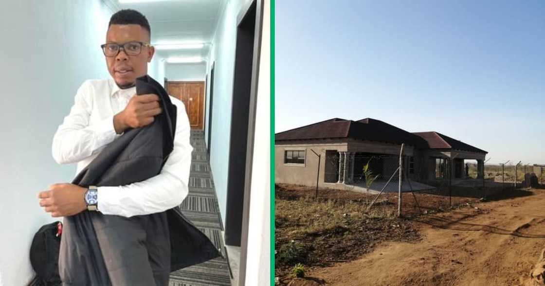 Twitter user @MabasaRodney showed off pictures of his stunning completed home with pride Twitter user @MabasaRodney showed off pictures of his stunning completed home with pride