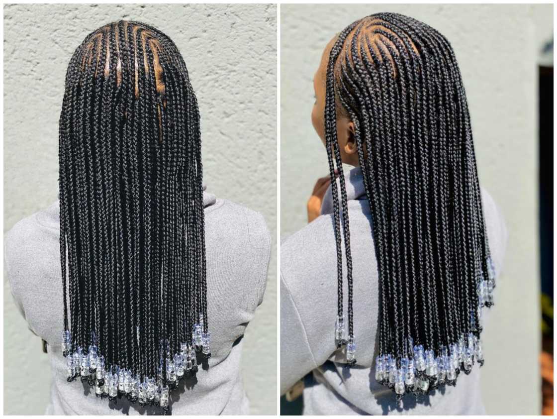 knotless braids with beads