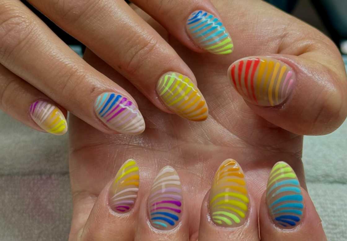 Rainbow swirl nails Rainbow swirl nails