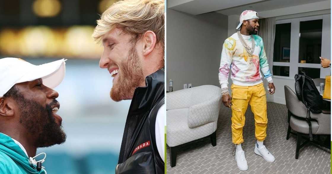 Floyd Mayweather was involved in a heated war of words with his next opponent, Logan Paul. Image: LoganPaul/FloydMayweather/Instagram Floyd Mayweather was involved in a heated war of words with his next opponent, Logan Paul. Image: LoganPaul/FloydMayweather/Instagram