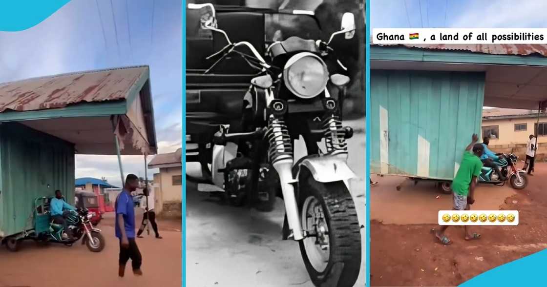Aboboyaa, ghana, bike, tricycle, ghana house, viral video, pragya