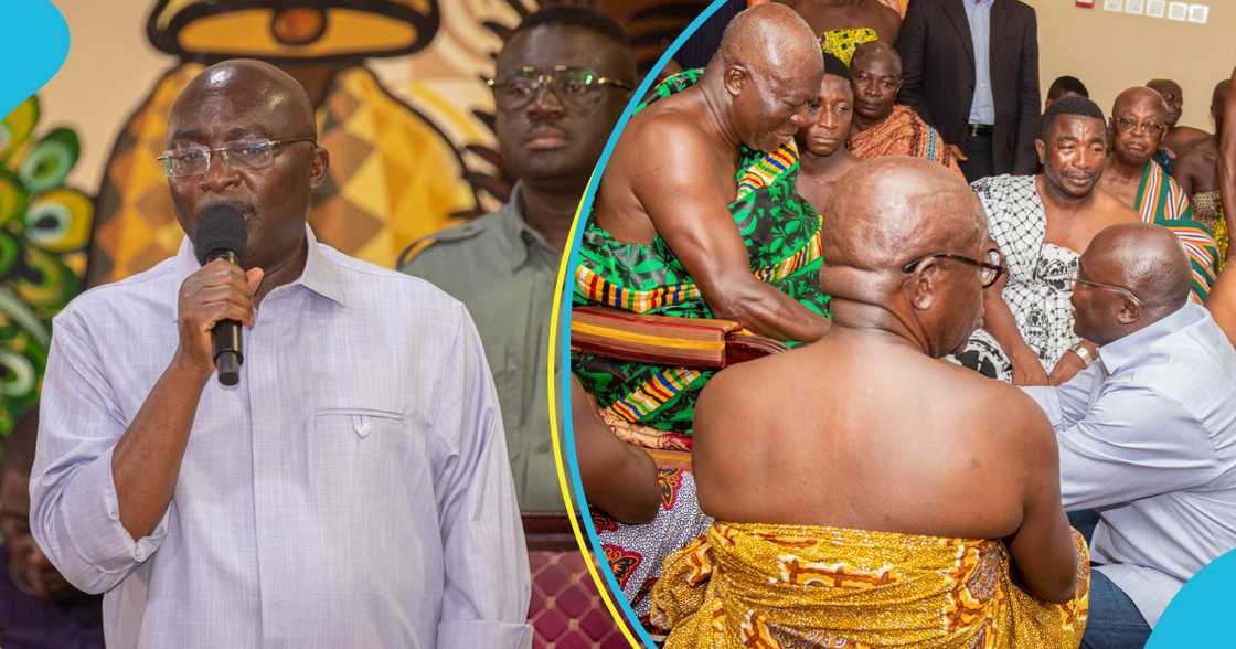 Bawumia pays homage to Otumfuo, seeks his blessings to lead Ghana: "Power hasn't changed you"