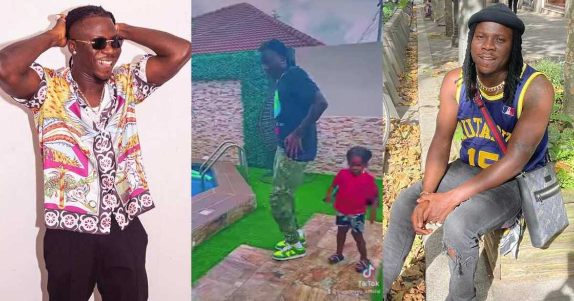 Stonebwoy at home with his children Stonebwoy at home with his children