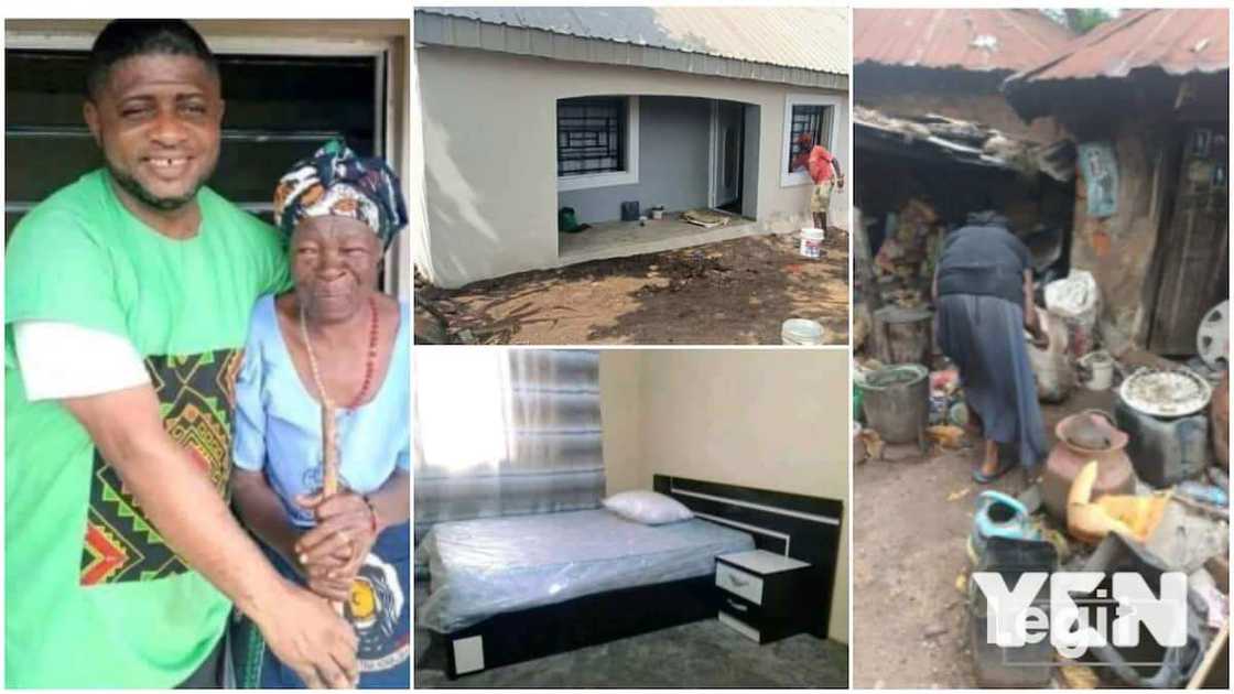 The 90-year-old widow was so happy when she saw her new house. The 90-year-old widow was so happy when she saw her new house.