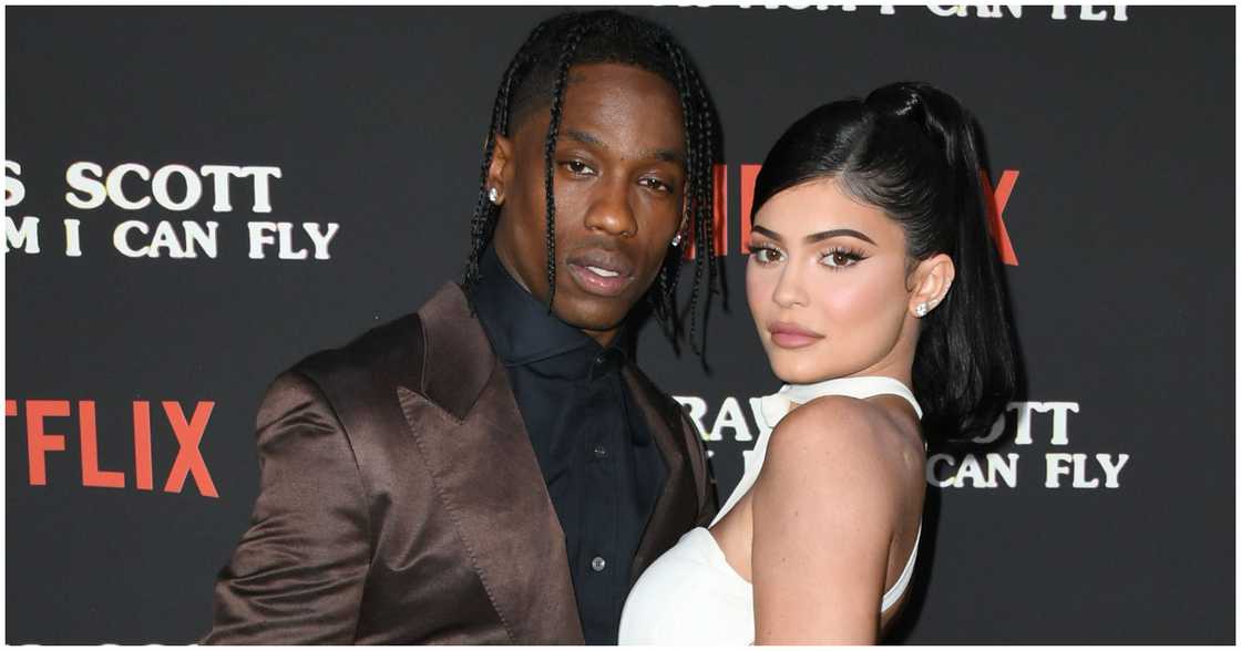 Kylie Jenner poses with her boyfriend, Travis Scott