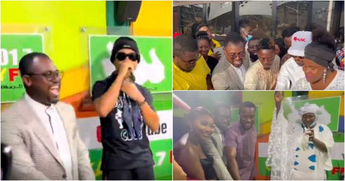 Abeiku Sanata: KiDi, Kennedy Osei, Fada Dickson, others storm studio to surprise presenter on Birthday