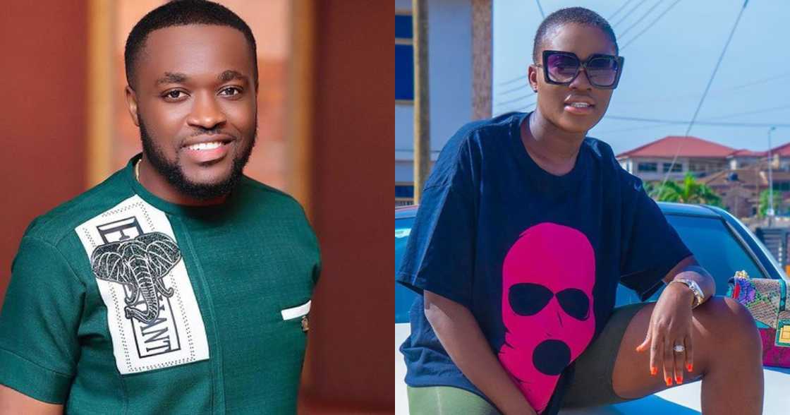 Kennedy Osei: Fella Makafui Plays with Despite’s son in his Plush Office