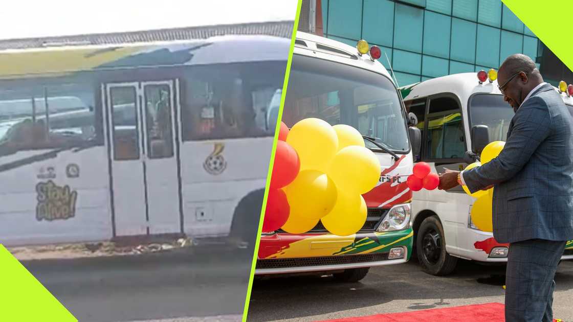Hohoe United's new bus breaks down. Hohoe United's new bus breaks down.