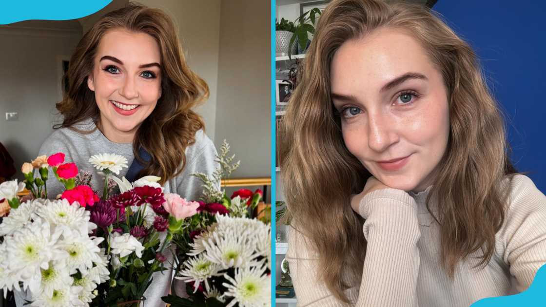Elyse Maloway poses with flowers (L). Elyse takes a selfie (R) Elyse Maloway poses with flowers (L). Elyse takes a selfie (R)