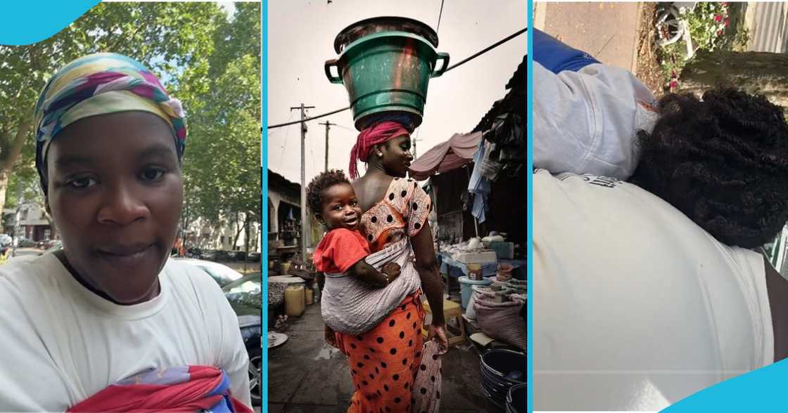 Ghanaian lady carrying baby Ghanaian lady carrying baby