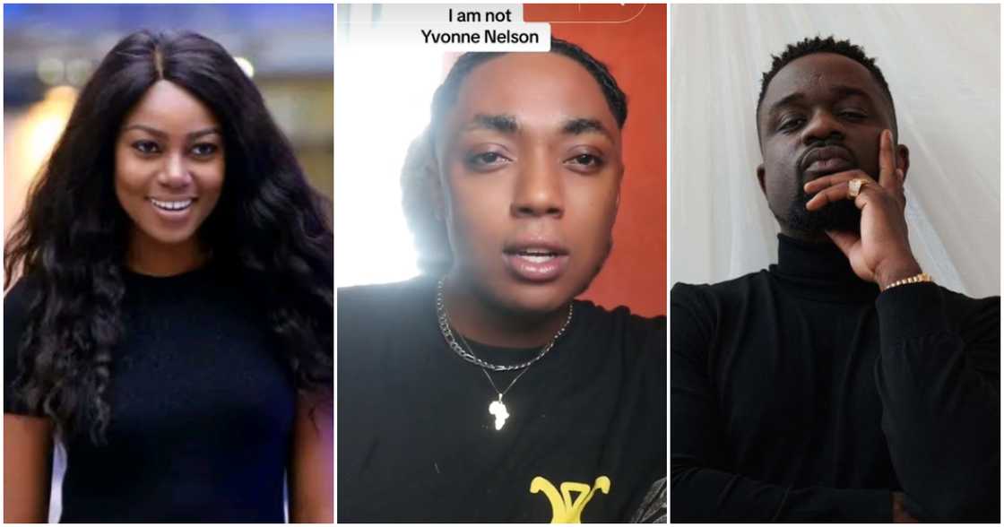 Photos of Yvonne Nelson, TikTok user Jonathaninstyle, and rapper Sarkodie.