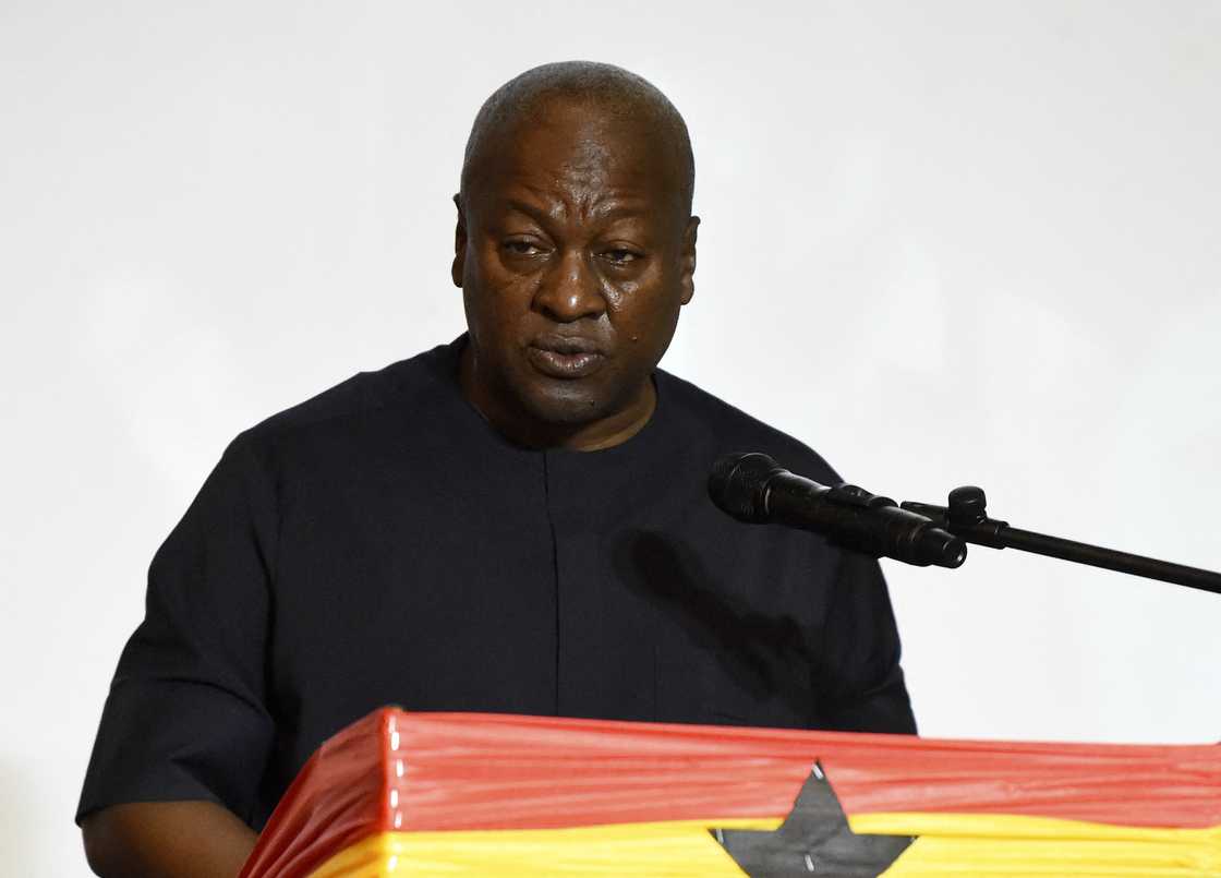 John Dramani Mahama speaks during the signing of the presidential election peace pact in Accra